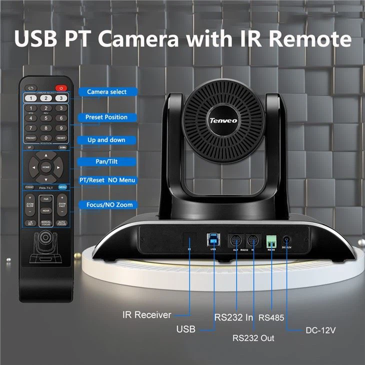 IR remote control conference camera
